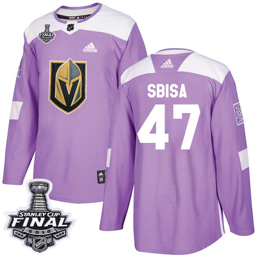 Adidas Golden Knights #47 Luca Sbisa Purple Authentic Fights Cancer 2018 Stanley Cup Final Stitched NHL Jersey